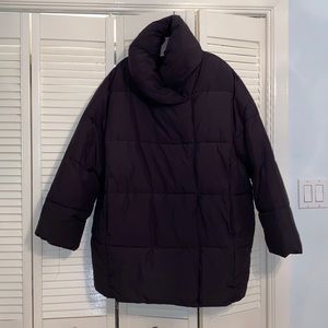 H&M Black Puffer Coat with Funnel Neck